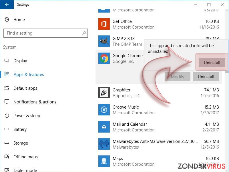 Google Chrome reset instructions snapshot Google Chrome reset instructions snapshot