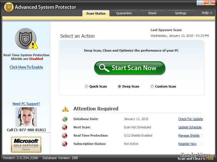 Advanced System Protector snapshot Advanced System Protector snapshot