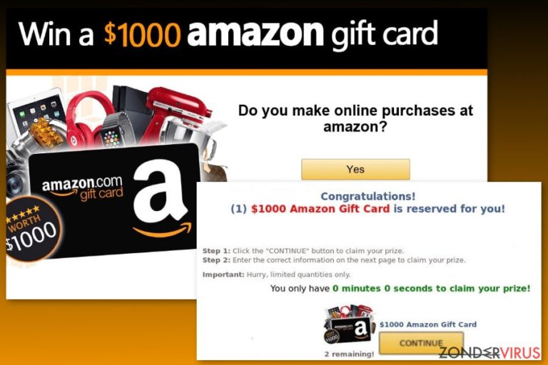 Amazon Gift Card virus voorbeeld