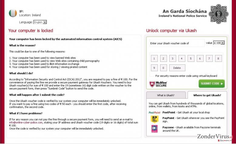 An Garda Siochana virus snapshot An Garda Siochana virus snapshot