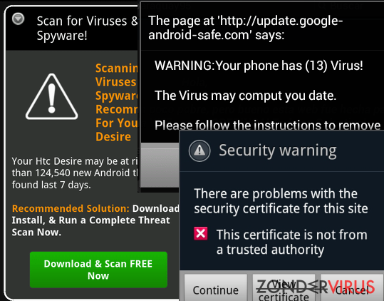 Android virus snapshot Android virus snapshot