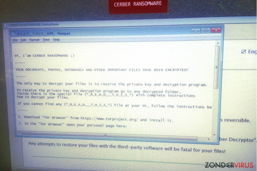 Het Cerber virus snapshot Het Cerber virus snapshot