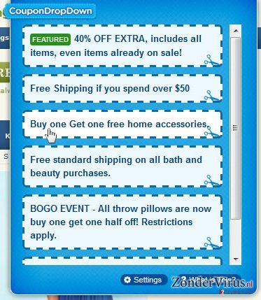 Coupon Drop Down snapshot Coupon Drop Down snapshot