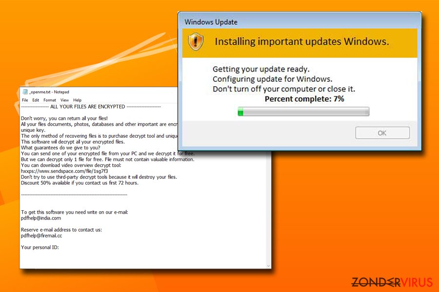 Djvu-gijzelingssoftware gebruikt Windows Updates