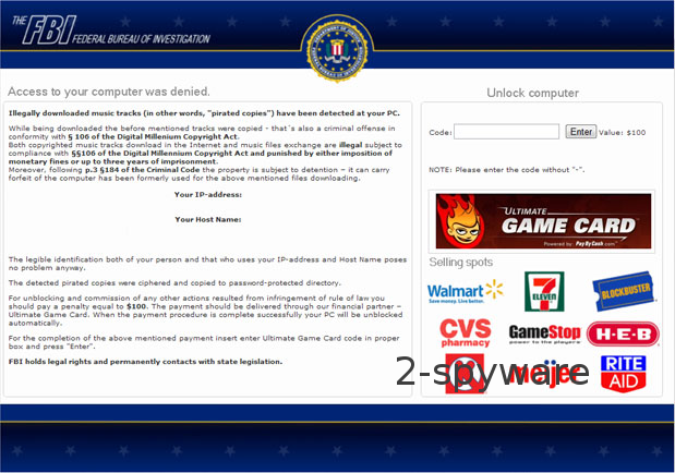FBI Ultimate Game Card virus snapshot FBI Ultimate Game Card virus snapshot