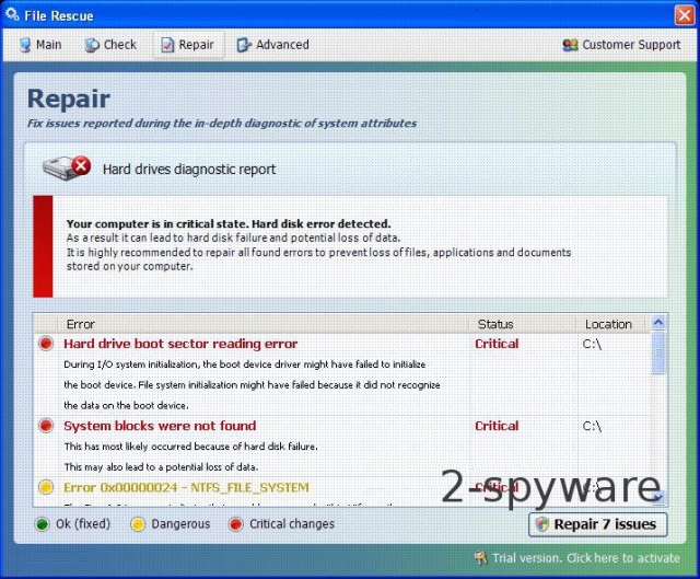 File Rescue virus snapshot File Rescue virus snapshot