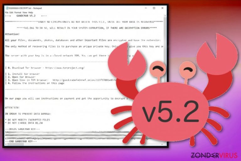 De GandCrab 5.2 ransomware