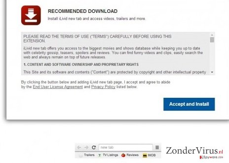 iLivid New Tab hijacker snapshot iLivid New Tab hijacker snapshot
