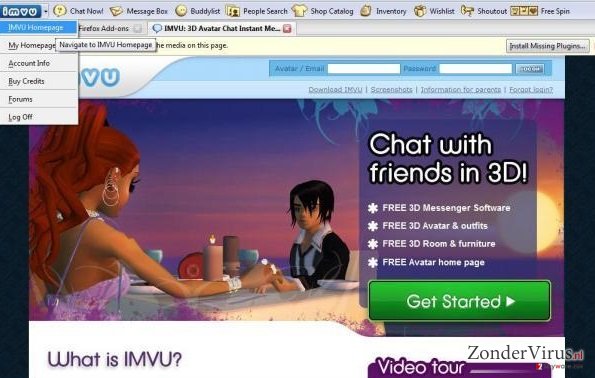 IMVU Toolbar snapshot IMVU Toolbar snapshot