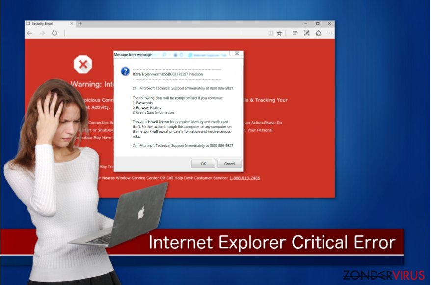 De "Internet Explorer Critical ERROR"-oplichterij