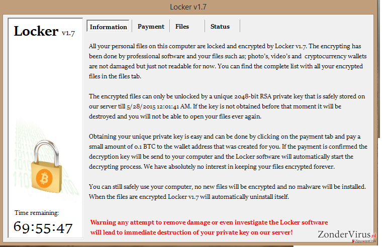 Locker virus snapshot Locker virus snapshot