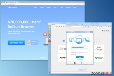 De afbeelding van de Maxthon-browser