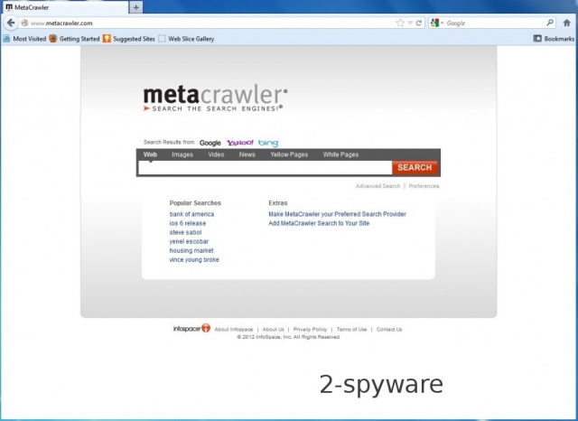 MetaCrawler.com virus snapshot MetaCrawler.com virus snapshot