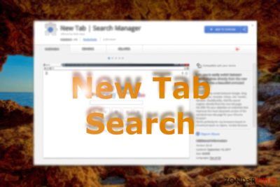 Afbeelding die New Tab Search weergeeft in de Chrome webwinkel