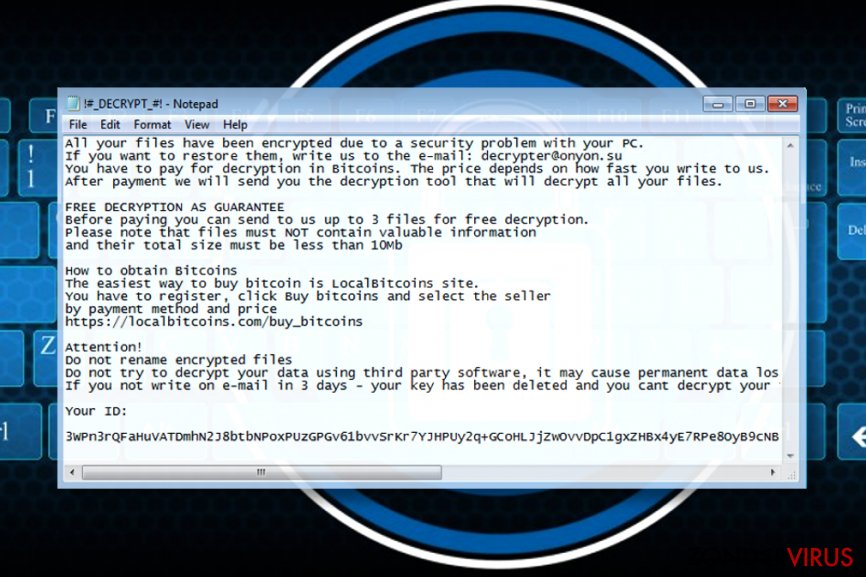 Losgeldbrief van de OnyonLock-gijzelsoftware Losgeldbrief van de OnyonLock-gijzelsoftware