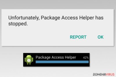 Voorbeelden van de Package Access Helper fout