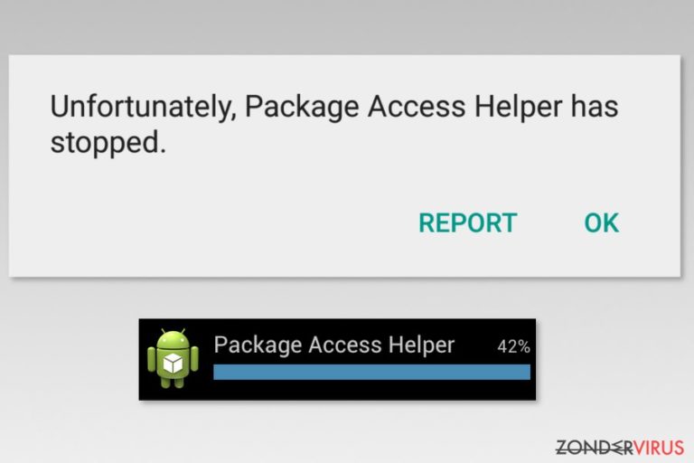 Voorbeelden van de Package Access Helper fout