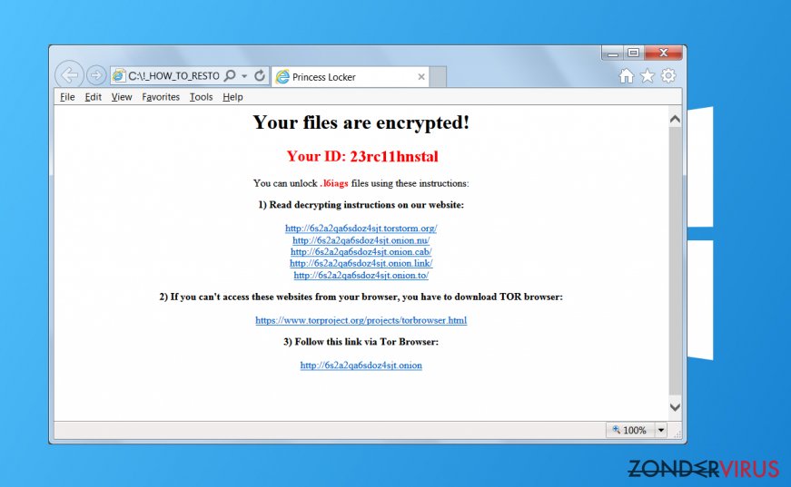 Princess Locker gijzelsoftware-virus snapshot Princess Locker gijzelsoftware-virus snapshot