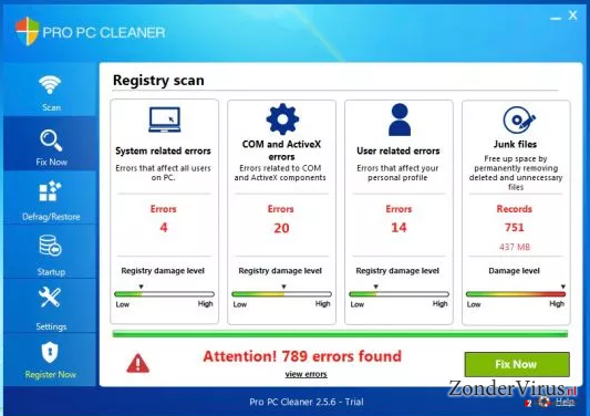 Pro PC Cleaner snapshot Pro PC Cleaner snapshot