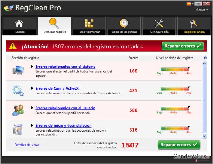 RegClean Pro snapshot RegClean Pro snapshot
