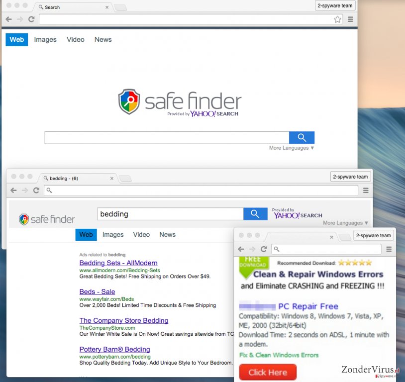 Safe Finder virus snapshot