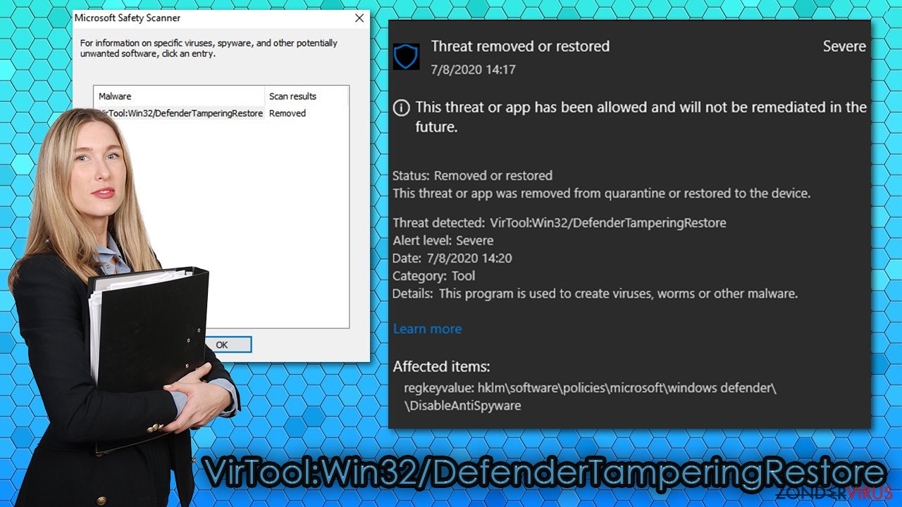 VirTool:Win32/DefenderTamperingRestore-virus