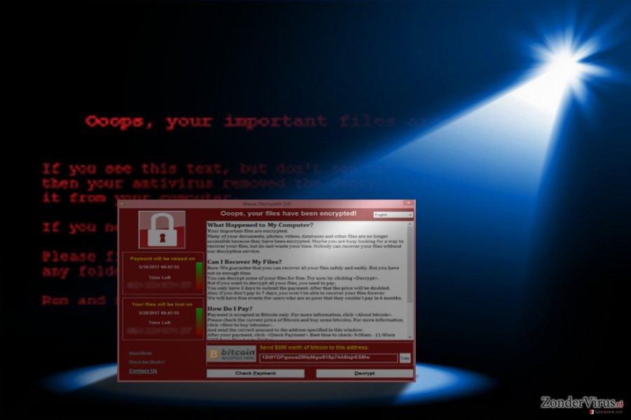 De foto toont het verschijnen van Wannacry 3.0 De foto toont het verschijnen van Wannacry 3.0