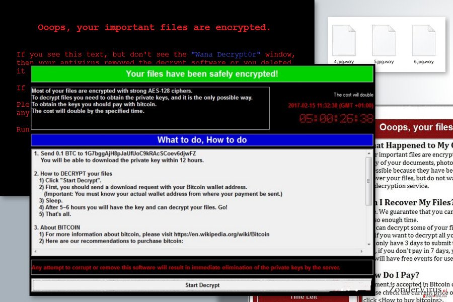 Afbeelding van het .wcry bestandsextensie-virus Afbeelding van het .wcry bestandsextensie-virus