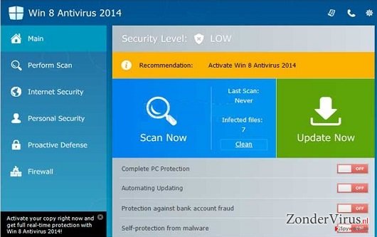 Win 8 Antivirus 2014 snapshot Win 8 Antivirus 2014 snapshot
