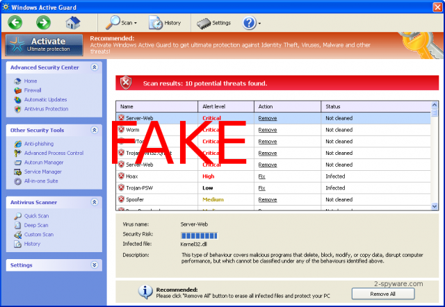 Windows Active Guard snapshot Windows Active Guard snapshot
