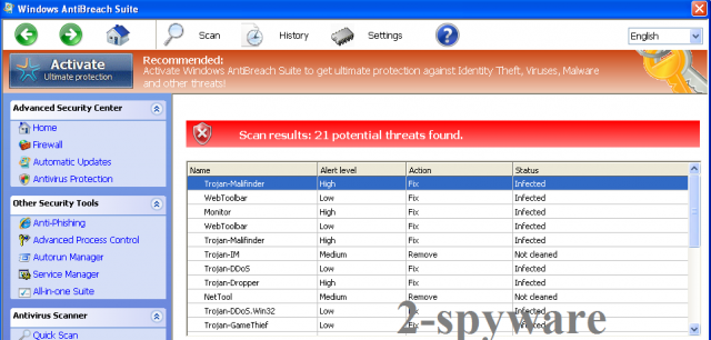 Windows AntiBreach Suite snapshot Windows AntiBreach Suite snapshot