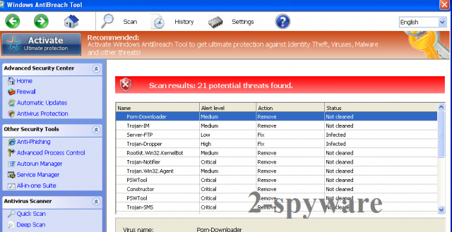 Windows AntiBreach Tool snapshot Windows AntiBreach Tool snapshot