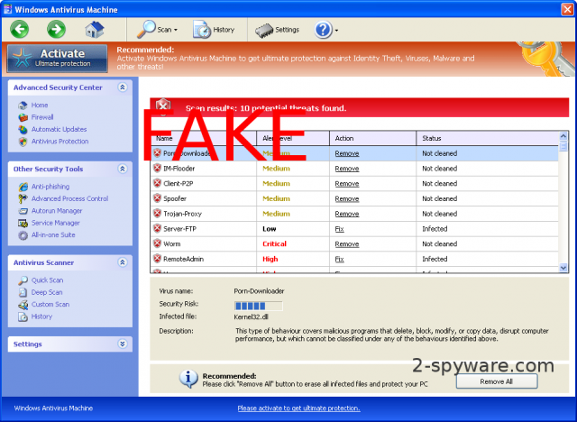 Windows Antivirus Machine snapshot Windows Antivirus Machine snapshot