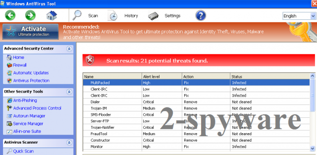 Windows AntiVirus Tool snapshot Windows AntiVirus Tool snapshot