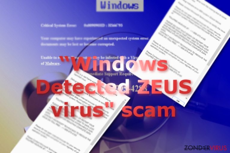 Afbeelding van de Windows Detected ZEUS scam