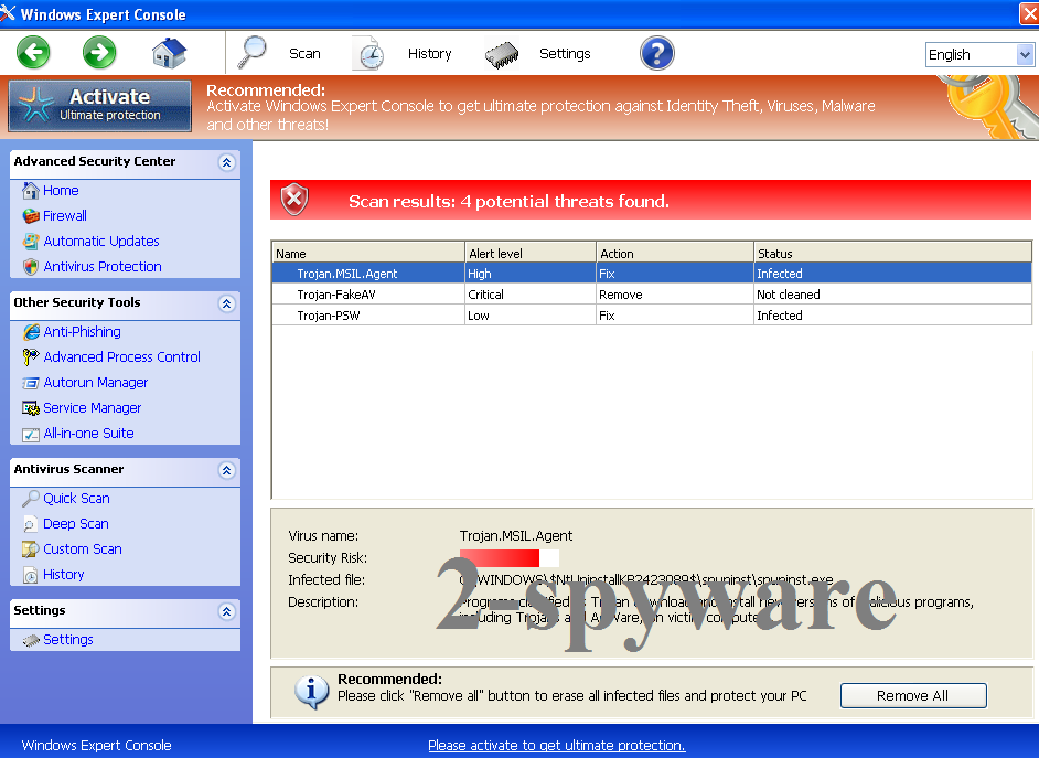 Windows Expert Console snapshot Windows Expert Console snapshot