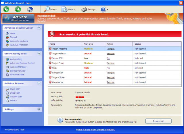 Windows Guard Tools snapshot Windows Guard Tools snapshot