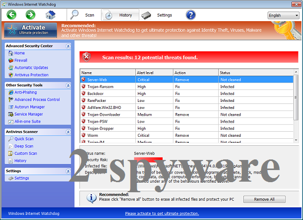 Windows Internet Watchdog snapshot Windows Internet Watchdog snapshot