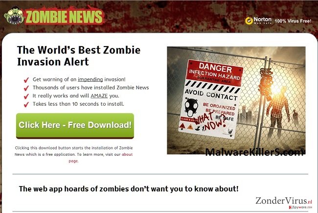 Zombie News adware snapshot Zombie News adware snapshot
